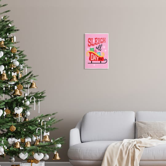 Stupell Industries Sleigh All Day Bold Gift Sled Wall Plaque Art
